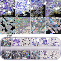 HKM-726931 Glitter Nail Polish Collection: Shell Powder, Laser Sequins, Chameleon Effects & More