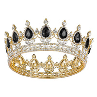 HKM-208339 Baroque Diamond Crown Headdress with Multi-Color Crystal Accents