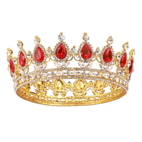 HKM-208339 Baroque Diamond Crown Headdress with Multi-Color Crystal Accents