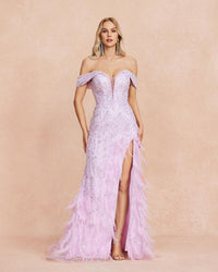 HKM-087443 Elegant Purple Evening Gown for Women, Style EZ25086