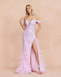 HKM-087443 Elegant Purple Evening Gown for Women, Style EZ25086