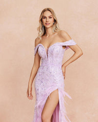 HKM-087443 Elegant Purple Evening Gown for Women, Style EZ25086