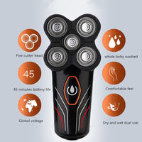 HKM-611091 Floating Electric Shaver with Ergonomic Design and 4D Double Ring Blade