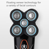 HKM-611091 Floating Electric Shaver with Ergonomic Design and 4D Double Ring Blade