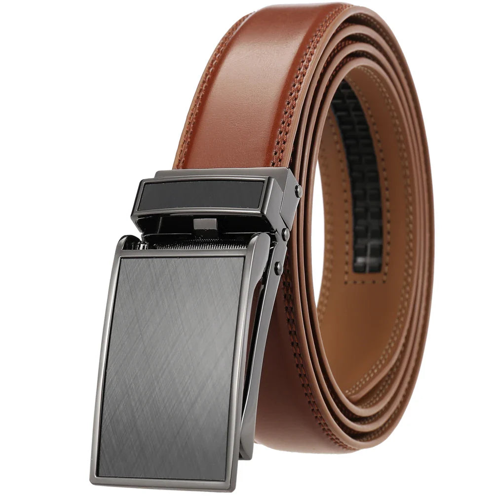 HKM-329491 30mm Men's Automatic Leather Belt with Alloy Buckle