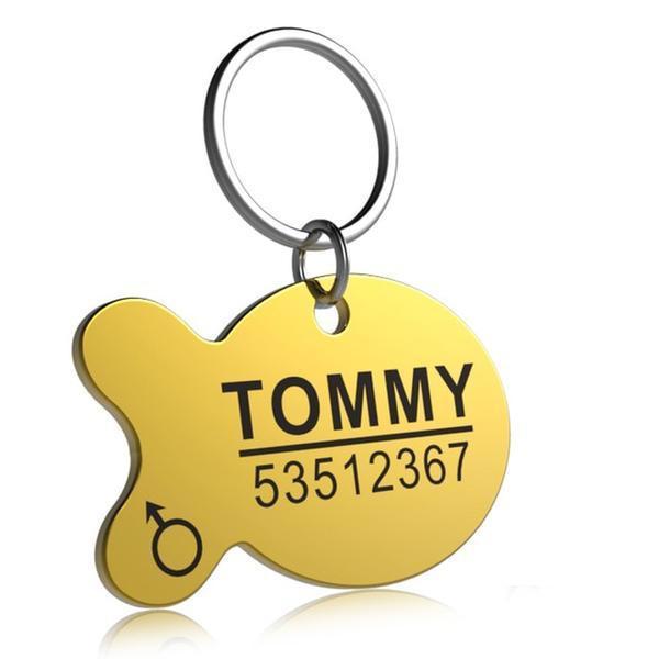 HKM-408211 Personalized Stainless Steel Anti-Lost Pet ID Tag - Durable, Custom Engravable Designs in Various Shapes