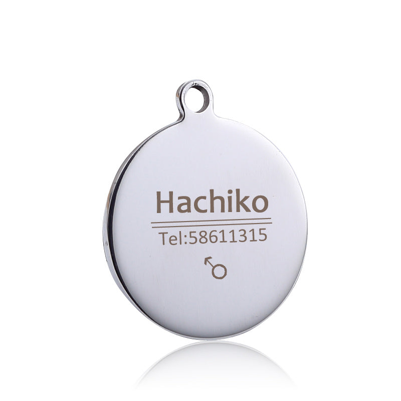 HKM-408211 Personalized Stainless Steel Anti-Lost Pet ID Tag - Durable, Custom Engravable Designs in Various Shapes