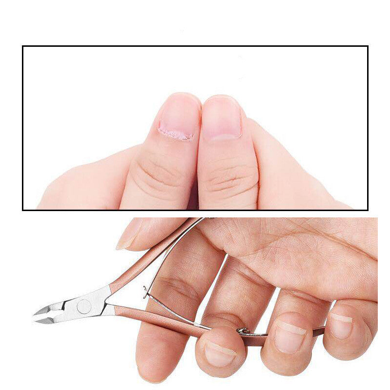 HKM-855699 Stainless Steel Dead Skin Cuticle Shears and Nail Tool Set for Adults - Three Colors Available