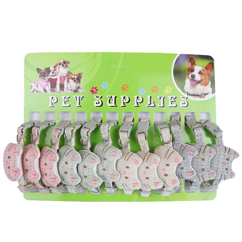 HKM-095187 Multicolor Random Cat Bow Tie Collars - 12 Pack, Polyester Casual Design