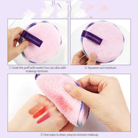 HKM-200275 Lazy Makeup Remover Wipes - Soft Reusable Fiber/Sponge Pads, Set of 3
