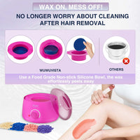 HKM-444947 200CC Wax Warmer with 7oz Silicone Bowl - Portable Hair Removal Heater for Effortless At-Home Waxing