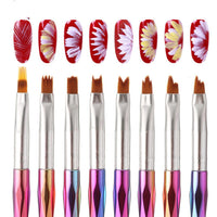 HKM-756243 Set of 8 Colorful Flower Nail Art Pens for DIY Designs