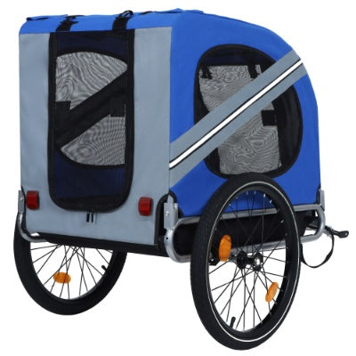 HKM-630611 Large Folding Bike Trailer for Dogs - 120LB Capacity All-Terrain Pet Carrier with Durable Steel Frame, Perfect for Cycling, Jogging, and Camping Activities