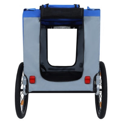 HKM-630611 Large Folding Bike Trailer for Dogs - 120LB Capacity All-Terrain Pet Carrier with Durable Steel Frame, Perfect for Cycling, Jogging, and Camping Activities