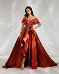 HKM-824147 Elegant Brown Dress for Women - Model EZ25049