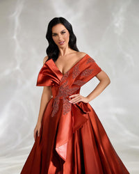 HKM-824147 Elegant Brown Dress for Women - Model EZ25049