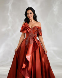 HKM-824147 Elegant Brown Dress for Women - Model EZ25049