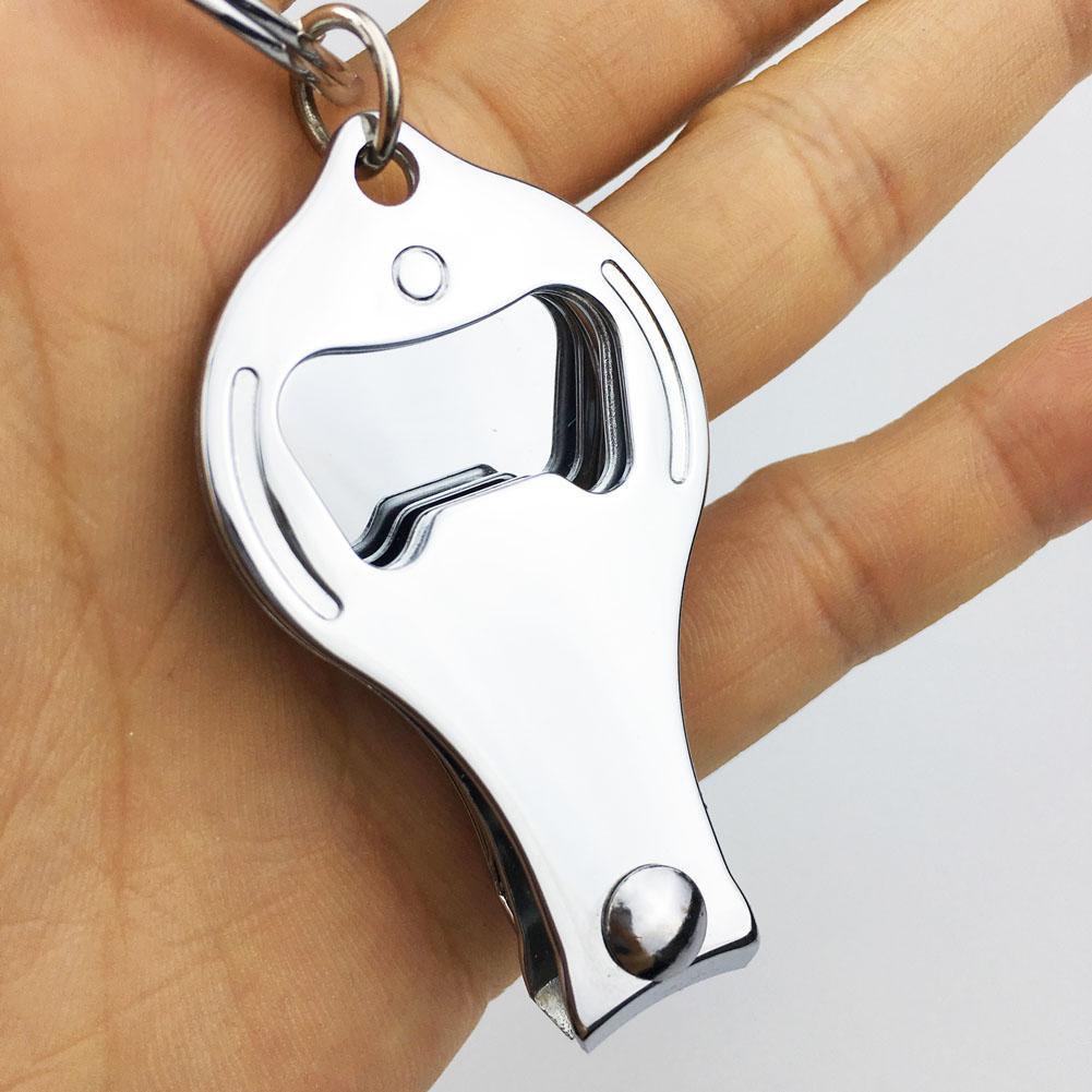 HKM-984467 Carbon Steel Plating Nail Clipper with Bottle Opener and Key Ring, 90x32mm
