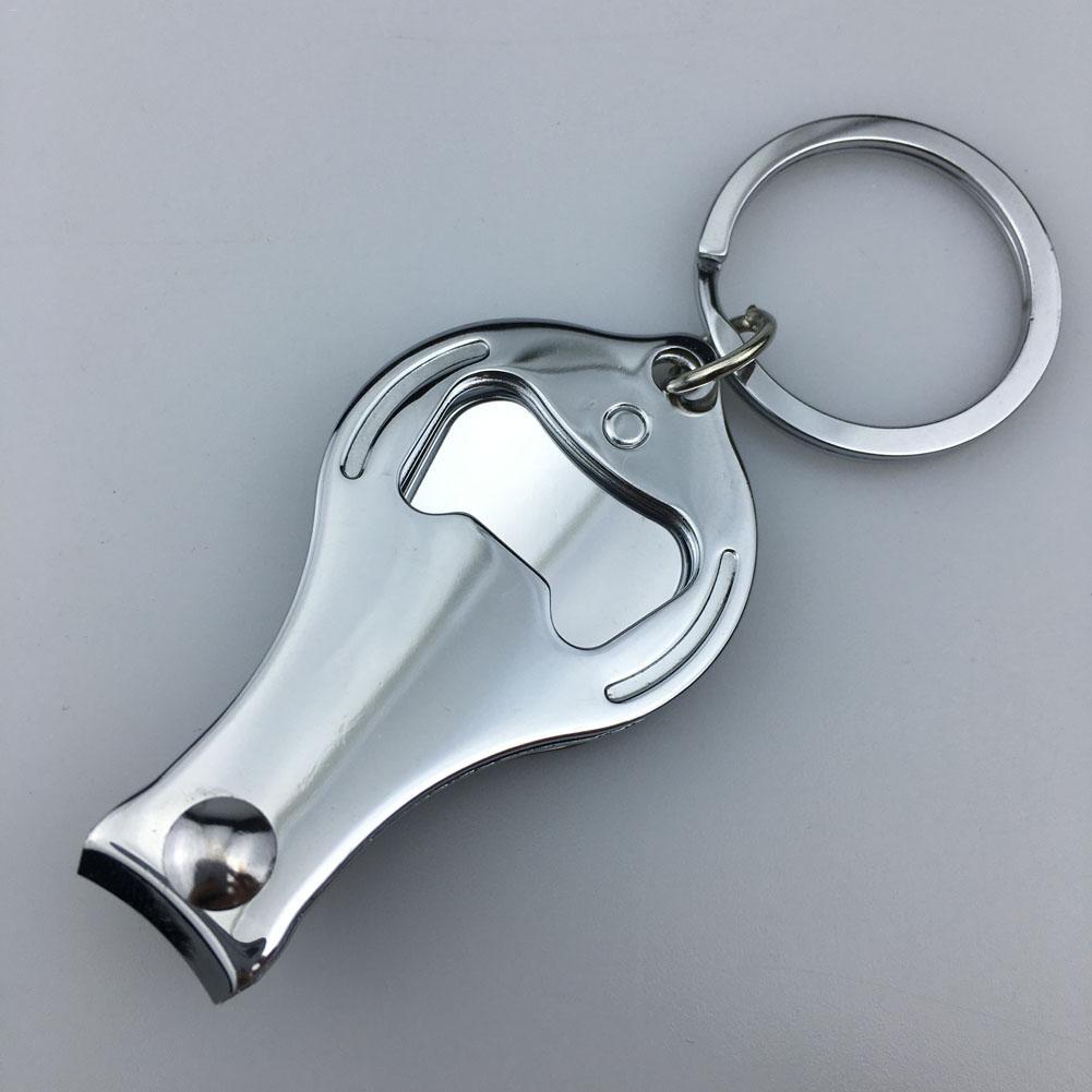 HKM-984467 Carbon Steel Plating Nail Clipper with Bottle Opener and Key Ring, 90x32mm