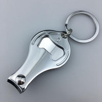 HKM-984467 Carbon Steel Plating Nail Clipper with Bottle Opener and Key Ring, 90x32mm
