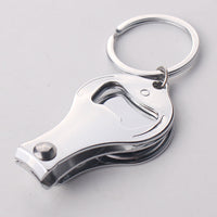 HKM-984467 Carbon Steel Plating Nail Clipper with Bottle Opener and Key Ring, 90x32mm