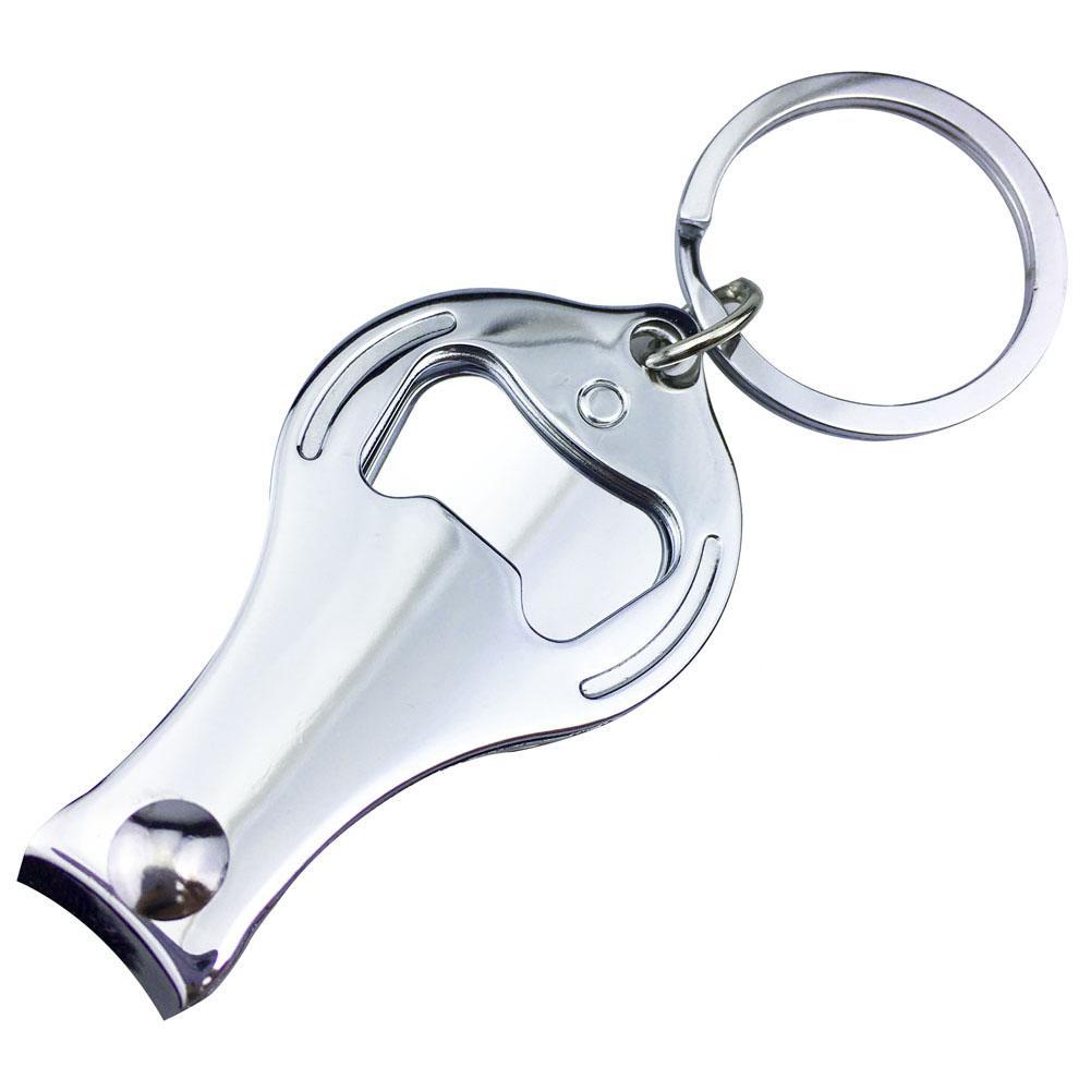 HKM-984467 Carbon Steel Plating Nail Clipper with Bottle Opener and Key Ring, 90x32mm