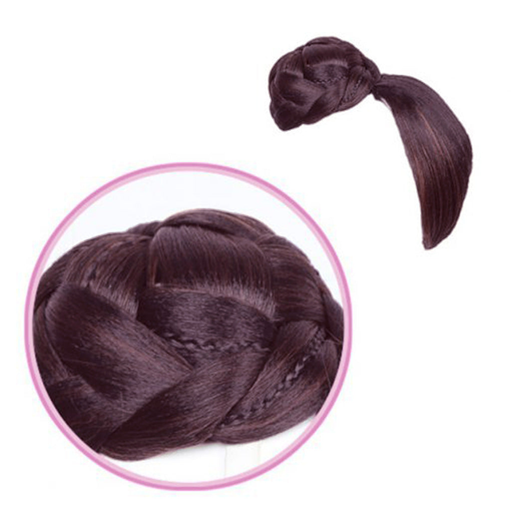 HKM-414163 Imported High-Temperature Silk Chemical Fiber Retro Hair Bag with Rose Net Design