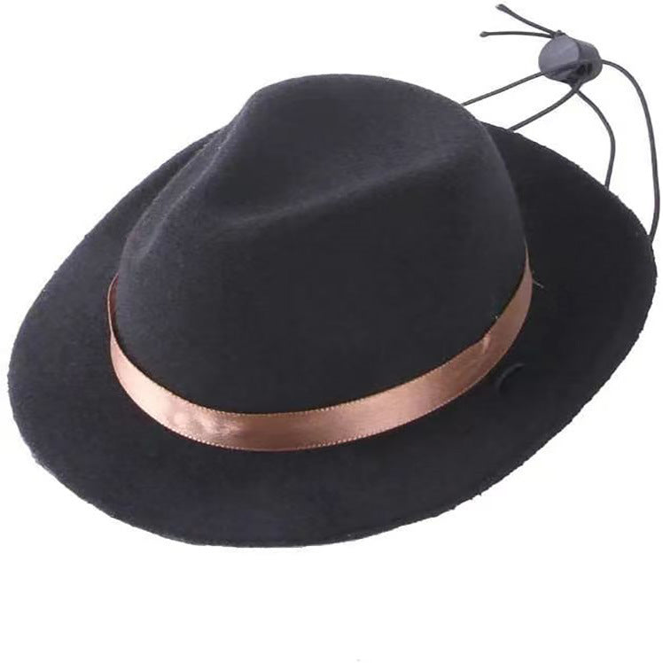 HKM-669523 Mini Pet Hat - Sunproof Woolen/Felt in Pink, Black, Brown, Red for Year-Round Celebrations