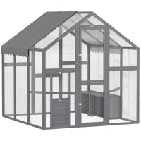 HKM-662227 Large Wooden Chicken Run for 6-8 Chickens with Waterproof and UV-Resistant Cover, Easy Assembly, 33 Sq Ft Space