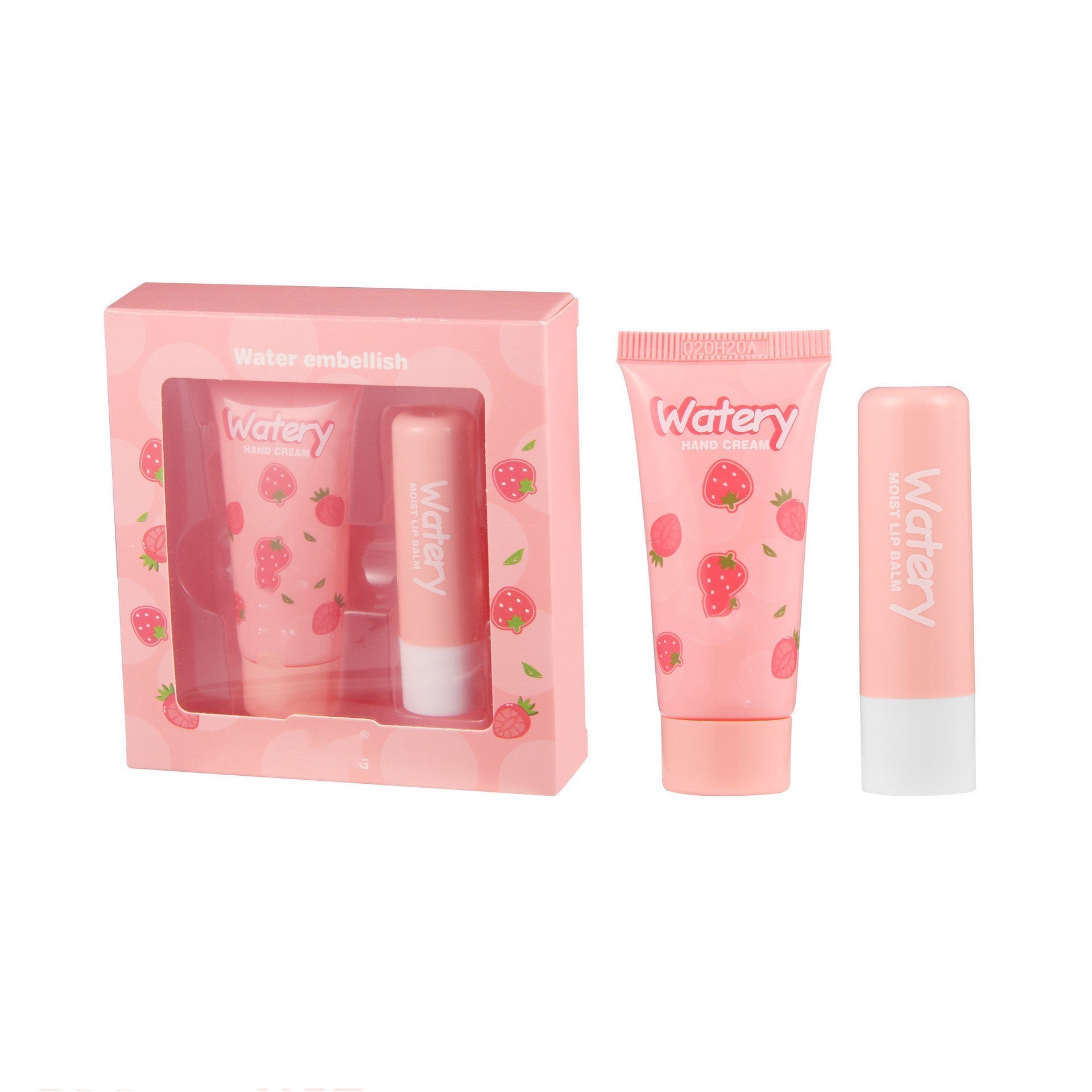 HKM-006931 Moisturizing Hand Cream and Lip Balm Set with Avocado, Strawberry, and Peach Extracts