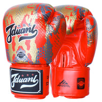 HKM-672019 Mad Python Boxing Gloves - PU Leather, 8oz/10oz/12oz/14oz - Black/White/Red - Ideal for Fighting, Boxing, Sanshou, Muay Thai