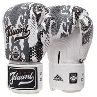 HKM-672019 Mad Python Boxing Gloves - PU Leather, 8oz/10oz/12oz/14oz - Black/White/Red - Ideal for Fighting, Boxing, Sanshou, Muay Thai