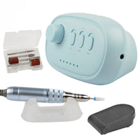 HKM-147155 Electric Nail Grinder with Aluminum Handle and Ambient Light - Versatile Polishing Tool in Pink, White, Black, and Blue