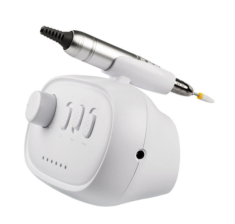HKM-147155 Electric Nail Grinder with Aluminum Handle and Ambient Light - Versatile Polishing Tool in Pink, White, Black, and Blue