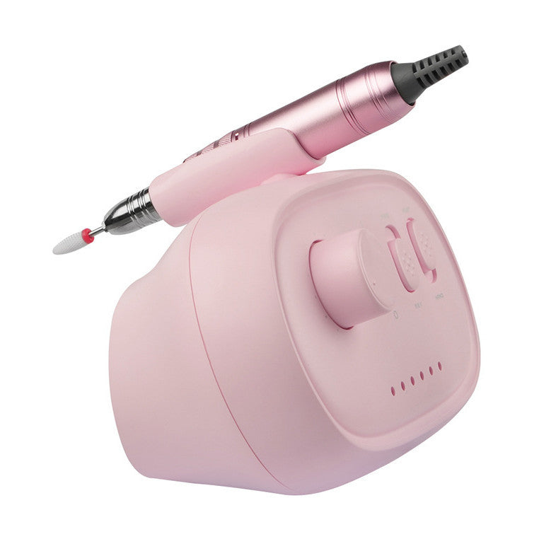 HKM-147155 Electric Nail Grinder with Aluminum Handle and Ambient Light - Versatile Polishing Tool in Pink, White, Black, and Blue