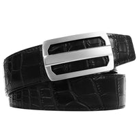 HKM-407379 Men's Stainless Steel Automatic Buckle Belt - Steel Buckle Design, Adjustable Fit