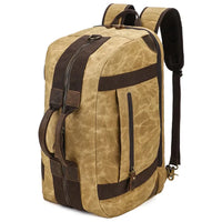 HKM-022931 Retro Canvas Travel Bag with Leather Accents - Large Capacity Crossbody Handbag for Adventurers