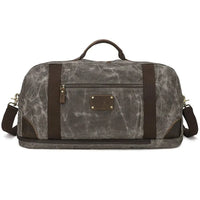 HKM-022931 Retro Canvas Travel Bag with Leather Accents - Large Capacity Crossbody Handbag for Adventurers