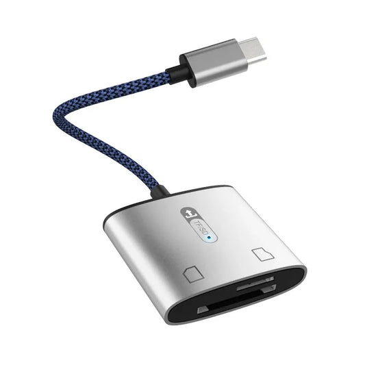 KTX-674323 2 in 1 USB-C to SD and TF Card Reader for Android Devices, Plug and Play Compatibility