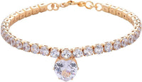 HKM-241235 Bling Rhinestone Heart-Shaped Pet Necklace for Dogs and Cats ¨C Stylish Collar Accessory