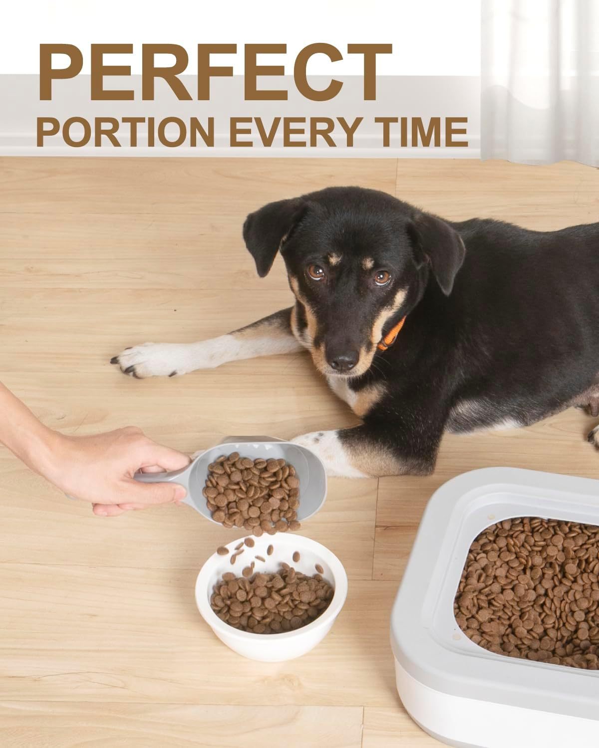 HKM-679379 Pet Food Scoop with Measurement Lines - 1 Cup Capacity, BPA-Free, Dishwasher Safe, Made with 25% Recycled Plastic