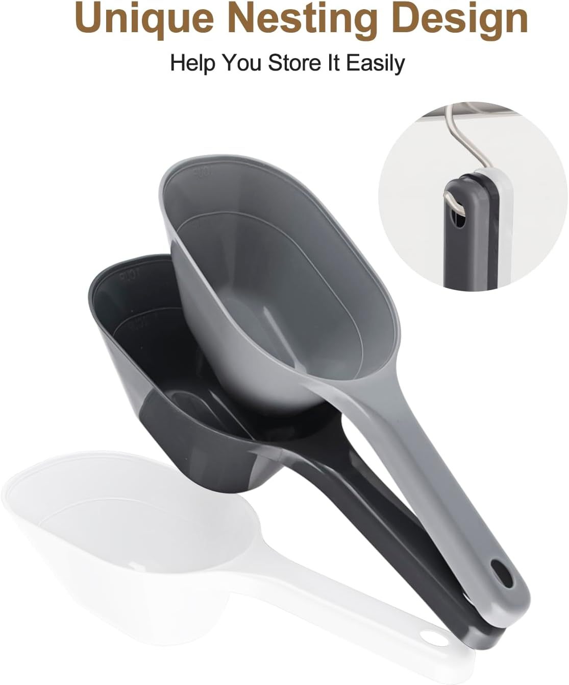 HKM-679379 Pet Food Scoop with Measurement Lines - 1 Cup Capacity, BPA-Free, Dishwasher Safe, Made with 25% Recycled Plastic