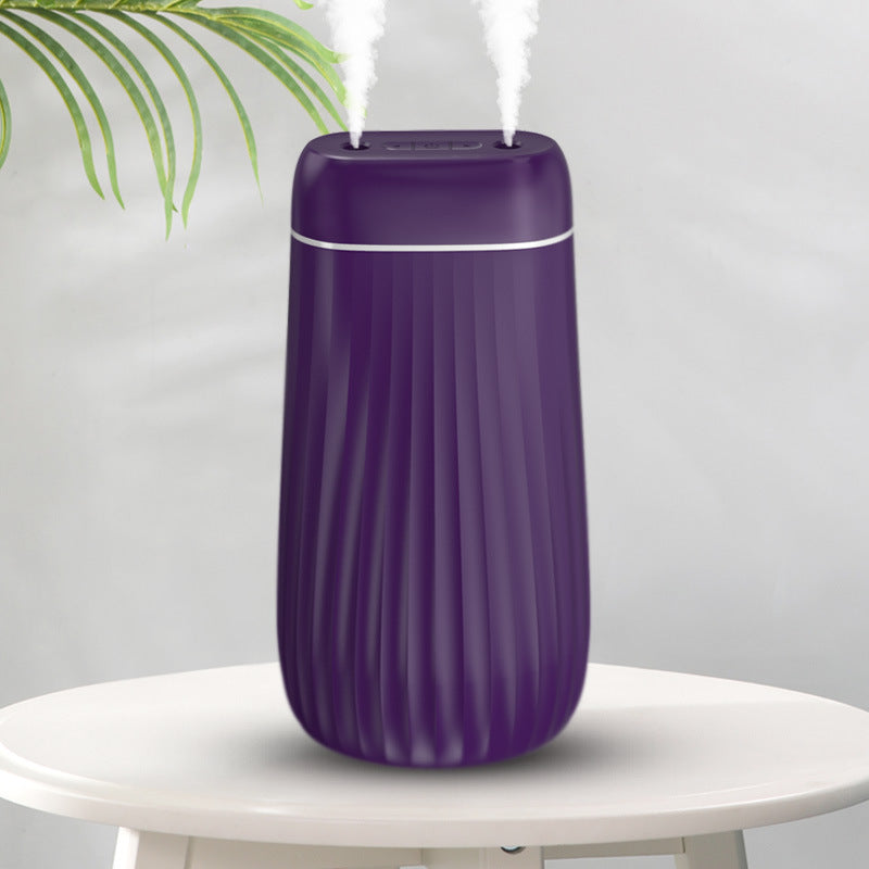 HKM-298259 USB Mini Desktop Humidifier with Dual Heads, 1.0-2.5L Capacity, Negative Ion Function, 36dB Quiet Operation