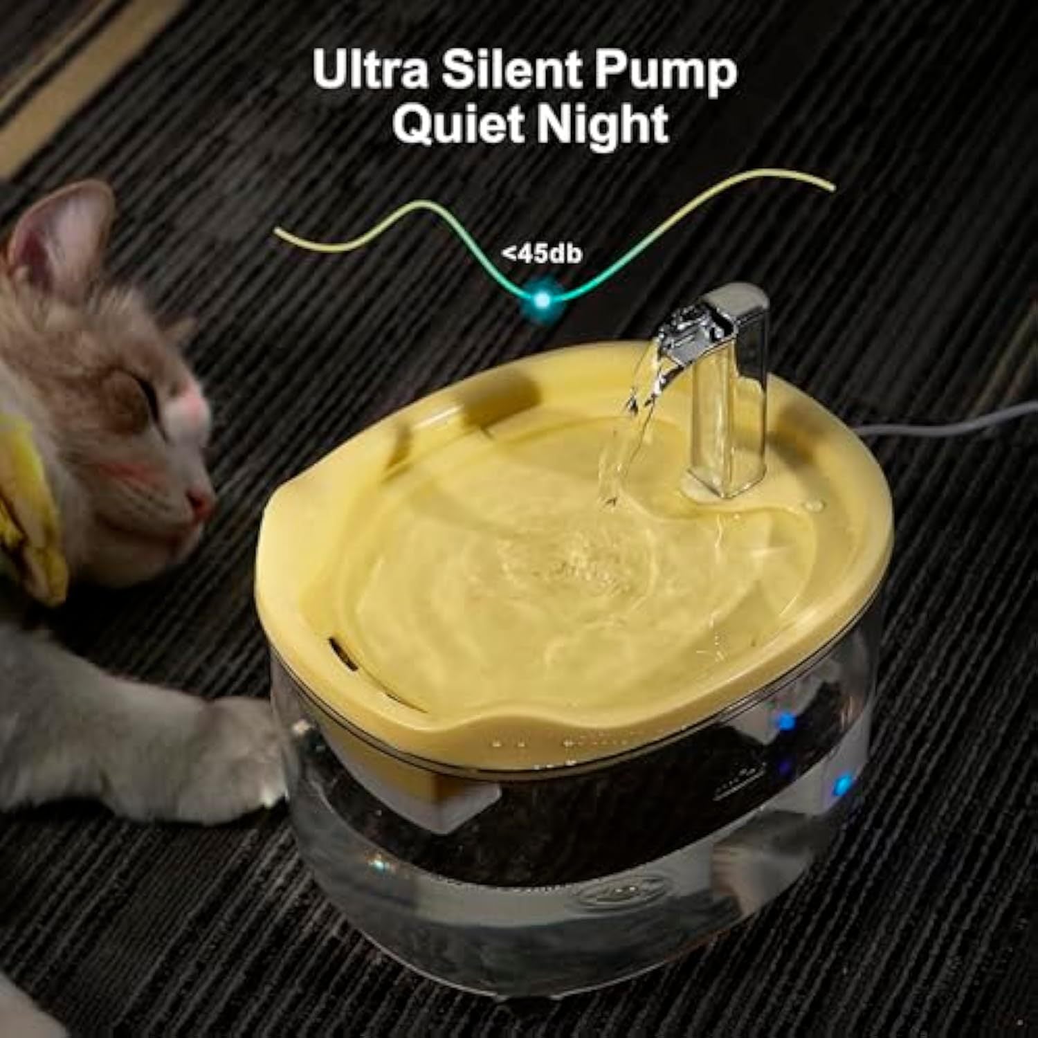 HKM-121171 Automatic Cat and Dog Water Fountain with 1500ml Capacity, Quiet Pump and Triple Filtration System for Healthy Hydration