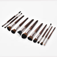 HKM-774099 11-Piece Makeup Brush Set with Wooden Handles and Man-Made Fiber Bristles