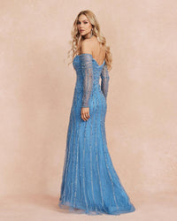 HKM-888531 Elegant Blue Evening Gown for Women - Style EZ25005