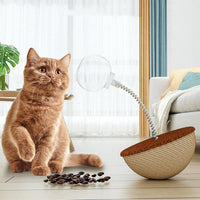 HKM-218323 Interactive Cat Feeder Toy - Auto-Balancing Puzzle Ball for Slow Feeding and Boredom Relief