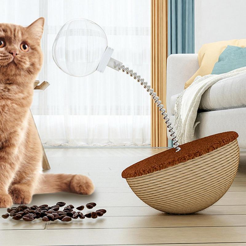 HKM-218323 Interactive Cat Feeder Toy - Auto-Balancing Puzzle Ball for Slow Feeding and Boredom Relief