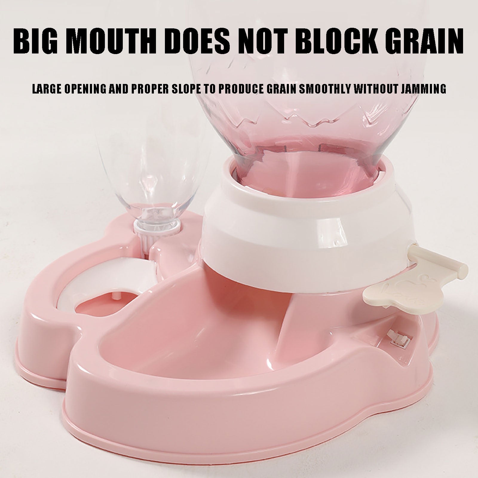 HKM-411283 Automatic Pet Feeder and Water Dispenser for Cats and Dogs - No Wet Mouth, Anti-Tip Design