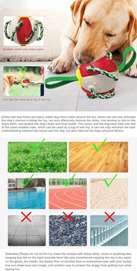 HKM-824787 Interactive Dog Toy Set with Flying Saucer Ball and Chewing Ropes for Tug-of-War Fun